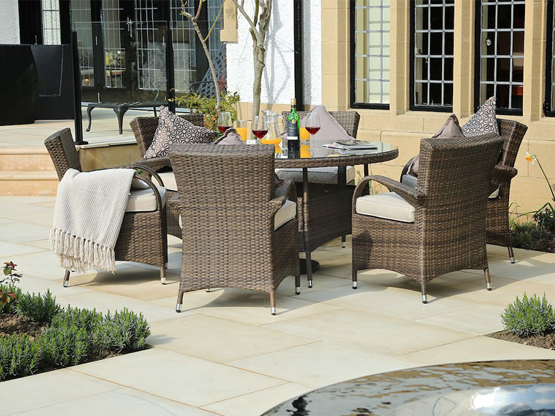 outdoor wicker dining table and chairs