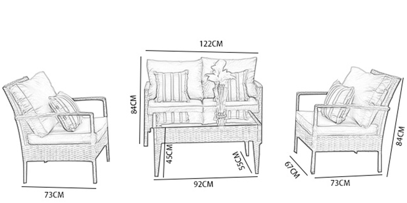 Luxury rattan sofa set